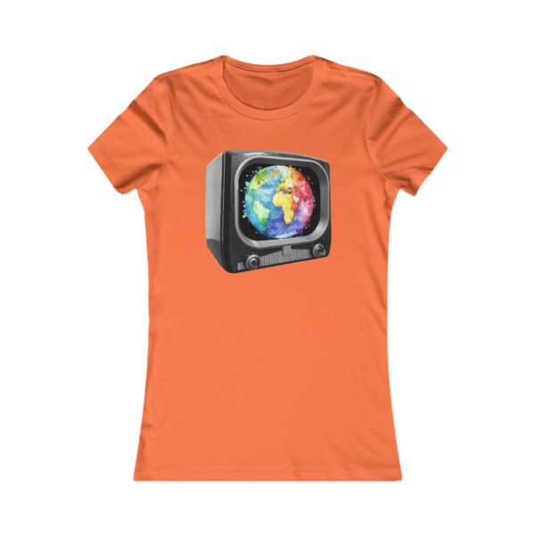 Women's Tee — Vintage TV Globe Graphic with "COLORED" Back Text